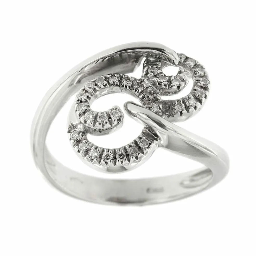 Bague spirale avec diamants
