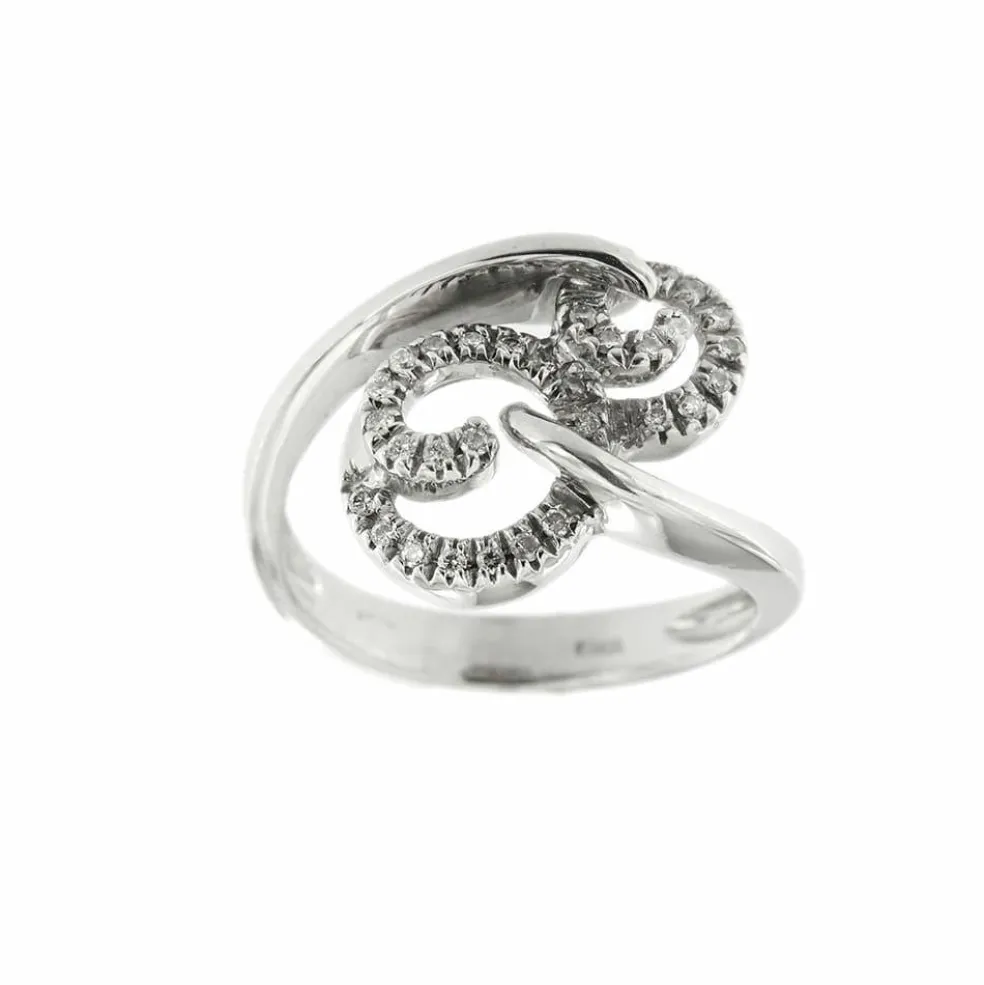 Bague spirale avec diamants