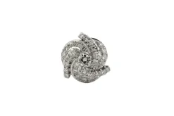Bague spirale en or blanc avec diamant