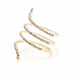 Bague spirale en or jaune et diamants