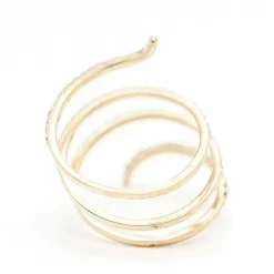 Bague spirale en or jaune et diamants