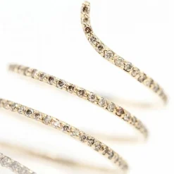 Bague spirale en or jaune et diamants