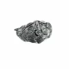 Bague style ancien, or blanc diamants