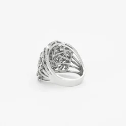 Bague style années 30 or blanc diamants