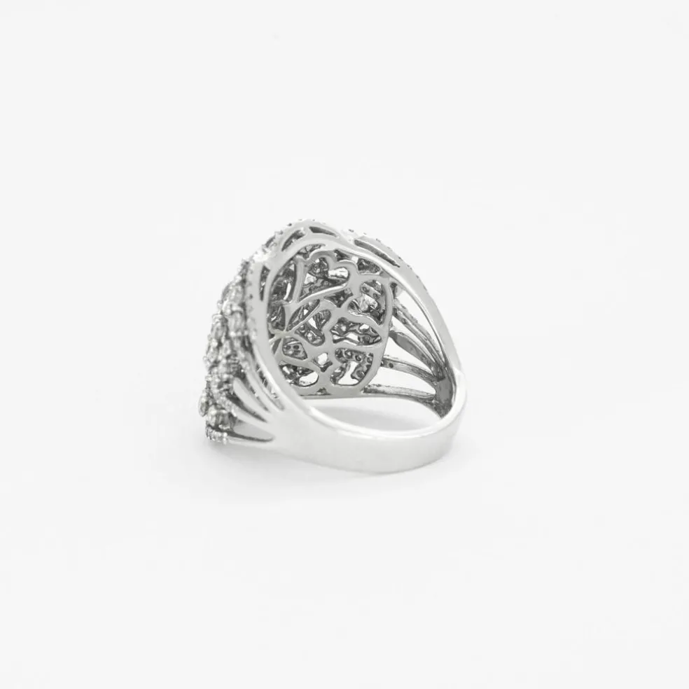 Bague style années 30 or blanc diamants