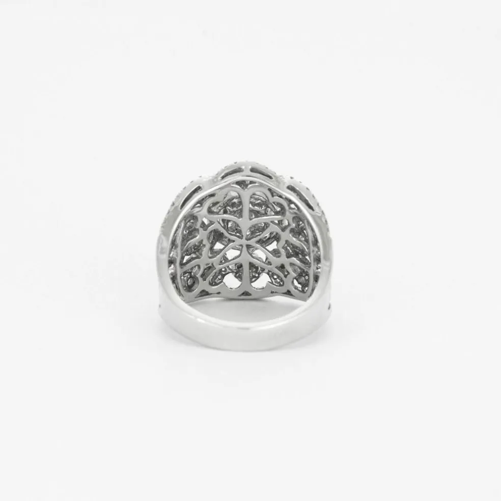 Bague style années 30 or blanc diamants