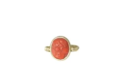 Bague style antique camée corail