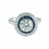 Bague style Art Déco diamants et saphirs