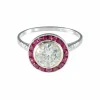 Bague style Art Déco Diamants Rubis