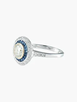 Bague style Art Déco diamants et saphirs