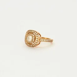 Bague style Art Déco diamant coussin 0,50 carat