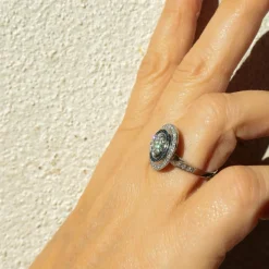 Bague Style Art Déco Diamants Saphirs