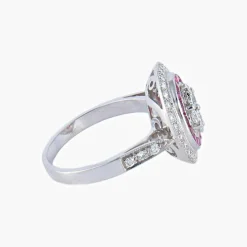 Bague style Art Déco Diamants et Rubis