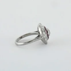Bague style Art Déco Diamants et Rubis