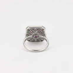 Bague style Art Déco Diamants et Rubis