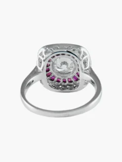 Bague style Art Déco diamants et Rubis