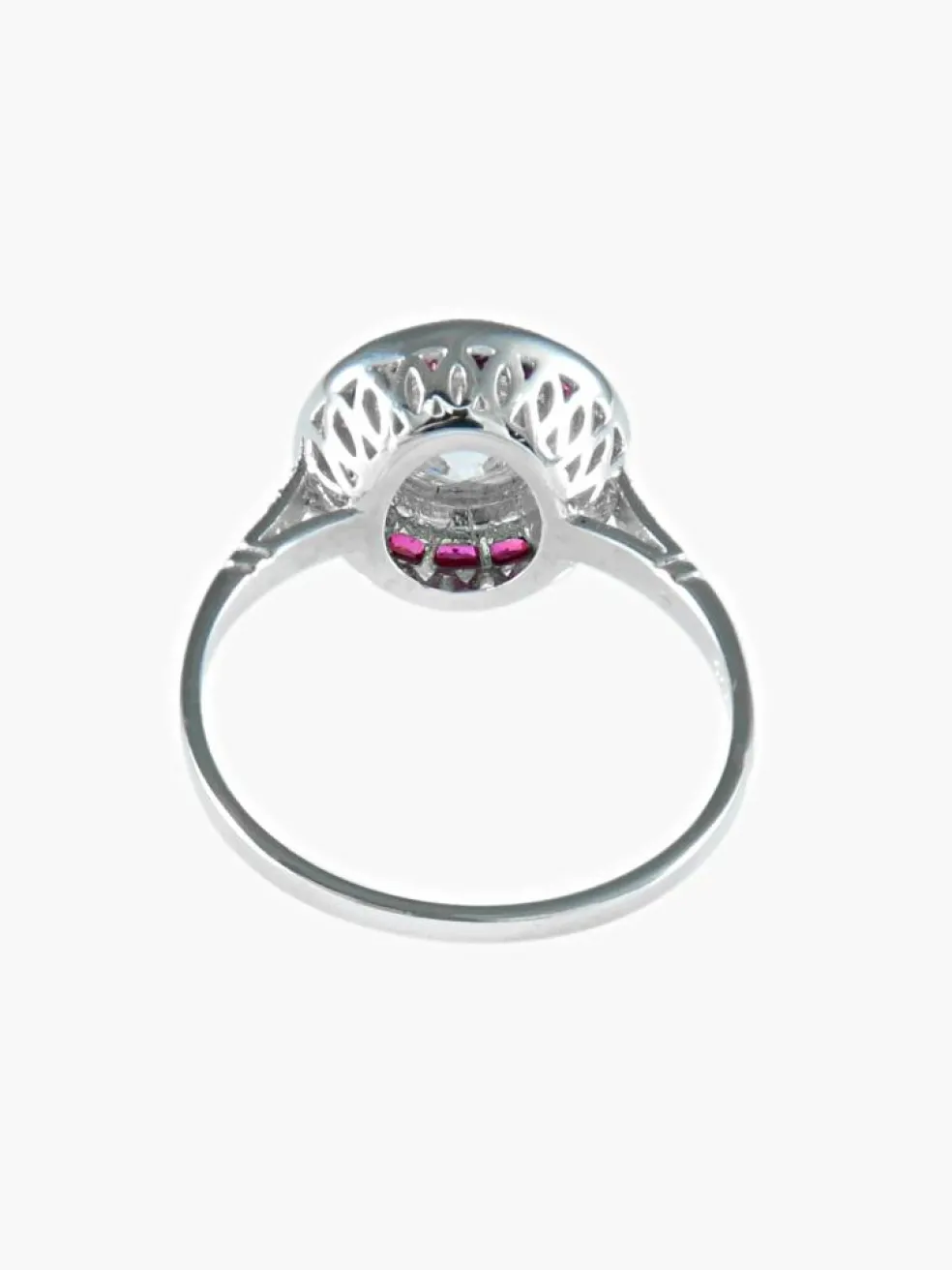 Bague style Art Déco Diamants Rubis