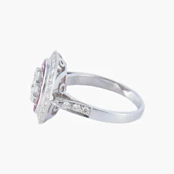 Bague style Art Déco Diamants et Rubis