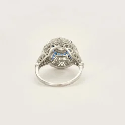 Bague style Art Déco diamants saphirs