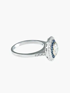 Bague style Art Déco diamants et saphirs