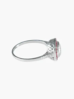 Bague style Art Déco Diamants Rubis