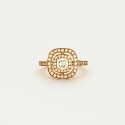 Bague style Art Déco diamant coussin 0,50 carat
