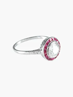 Bague style Art Déco Diamants Rubis