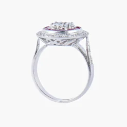Bague style Art Déco Diamants et Rubis