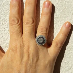Bague Style Art Déco Diamants Saphirs