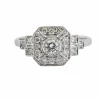 Bague style art déco en or blanc 18 carats et diamants