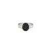 Bague style Art Déco Or blanc Saphir Diamants