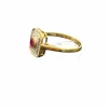 Bague style Art Déco or, rubis, diamants taille rose