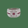 Bague style Art Déco Rubis Diamants