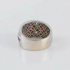 Bague style Art Déco Rubis Diamants