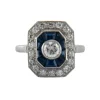 Bague style Art Déco Saphirs Diamants