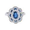 Bague style Art Déco Saphirs Diamants