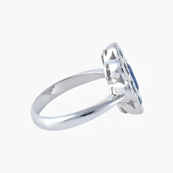 Bague style Art Déco Saphirs Diamants