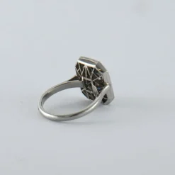 Bague style Art Déco Saphirs Diamants