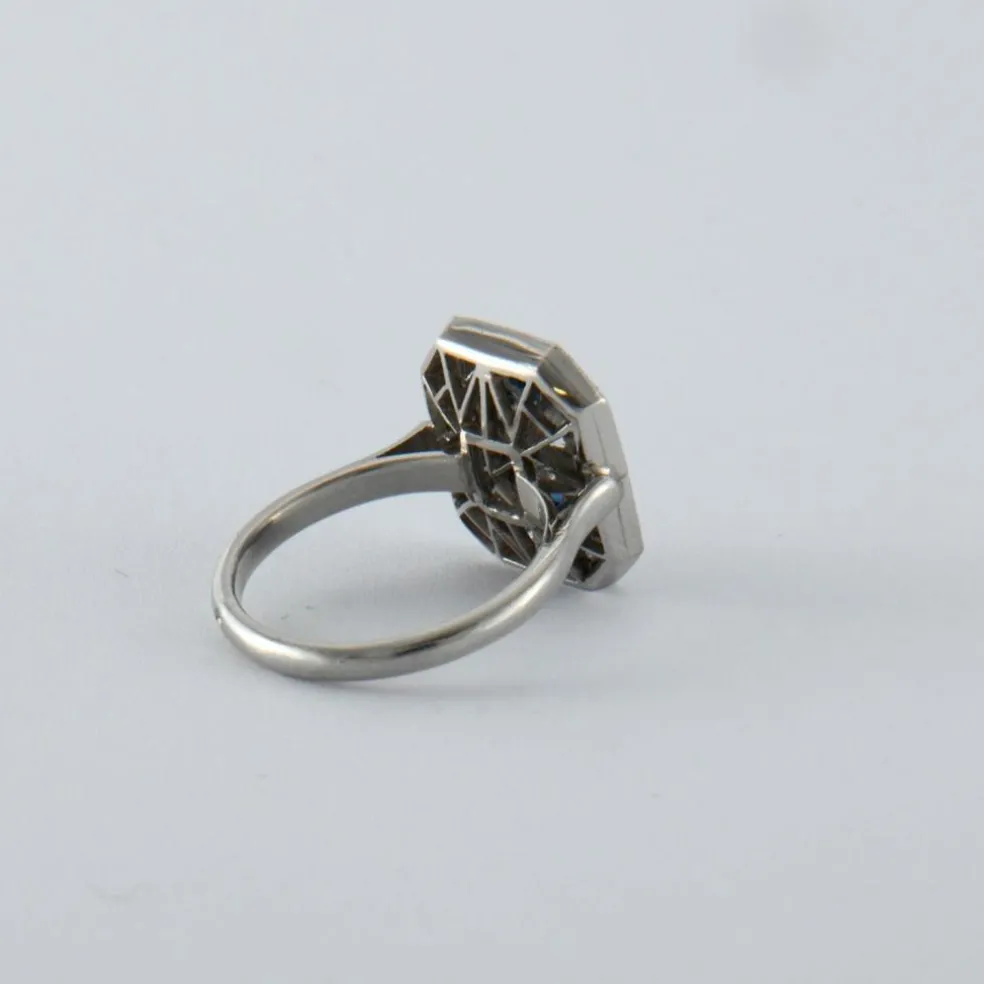 Bague style Art Déco Saphirs Diamants