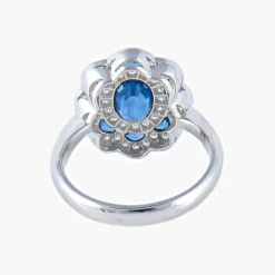 Bague style Art Déco Saphirs Diamants
