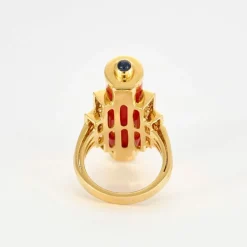 BAGUE STYLE ART DECO CORAIL DIAMANTS