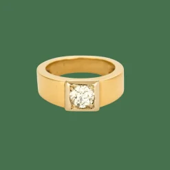 Bague style chevalière diamant