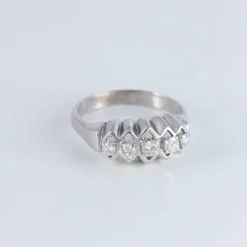 Bague Style Jarretière 5 Diamants