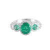 Bague style Jarretière Emeraudes Diamants