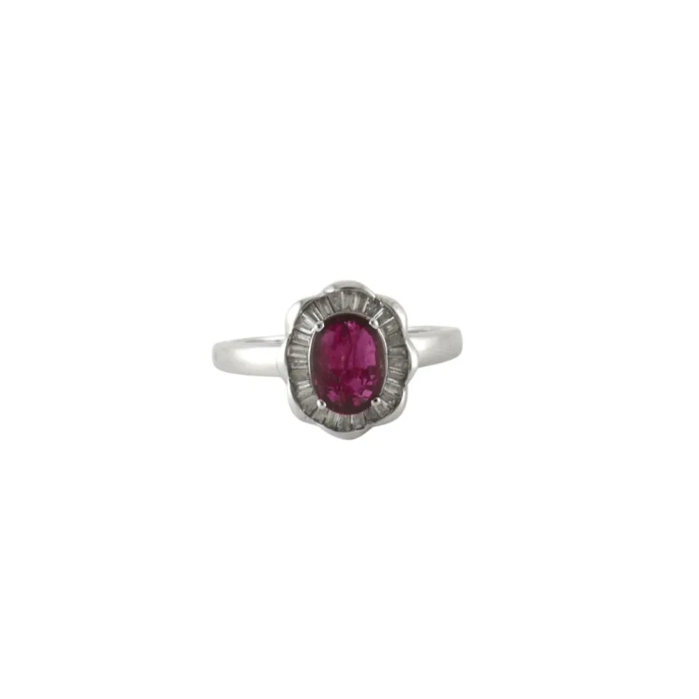 Bague style Marguerite Rubis Diamants
