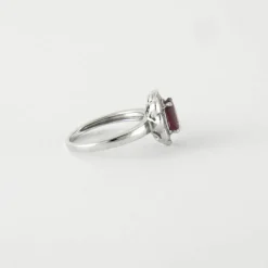 Bague style Marguerite Rubis Diamants