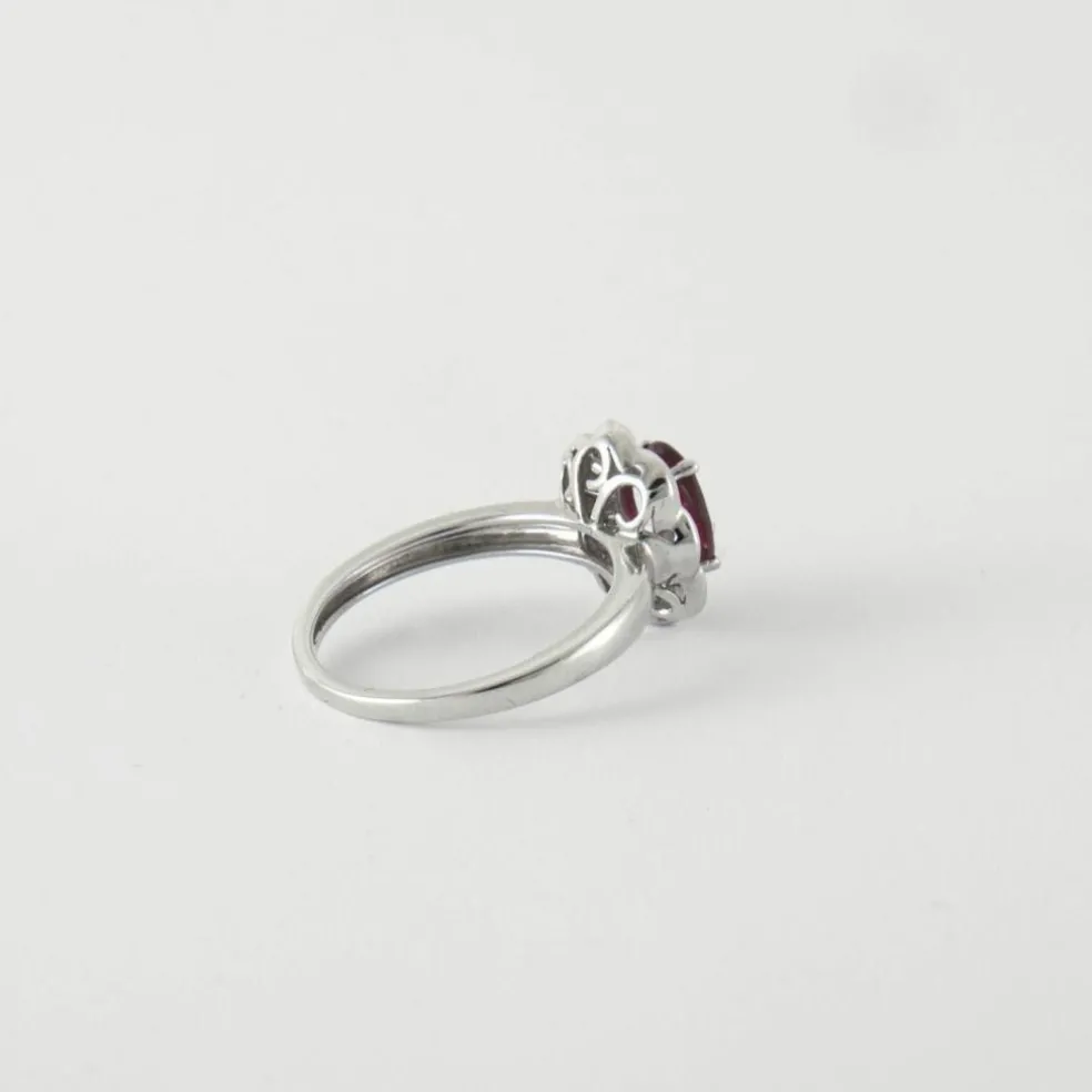 Bague style Marguerite Rubis Diamants