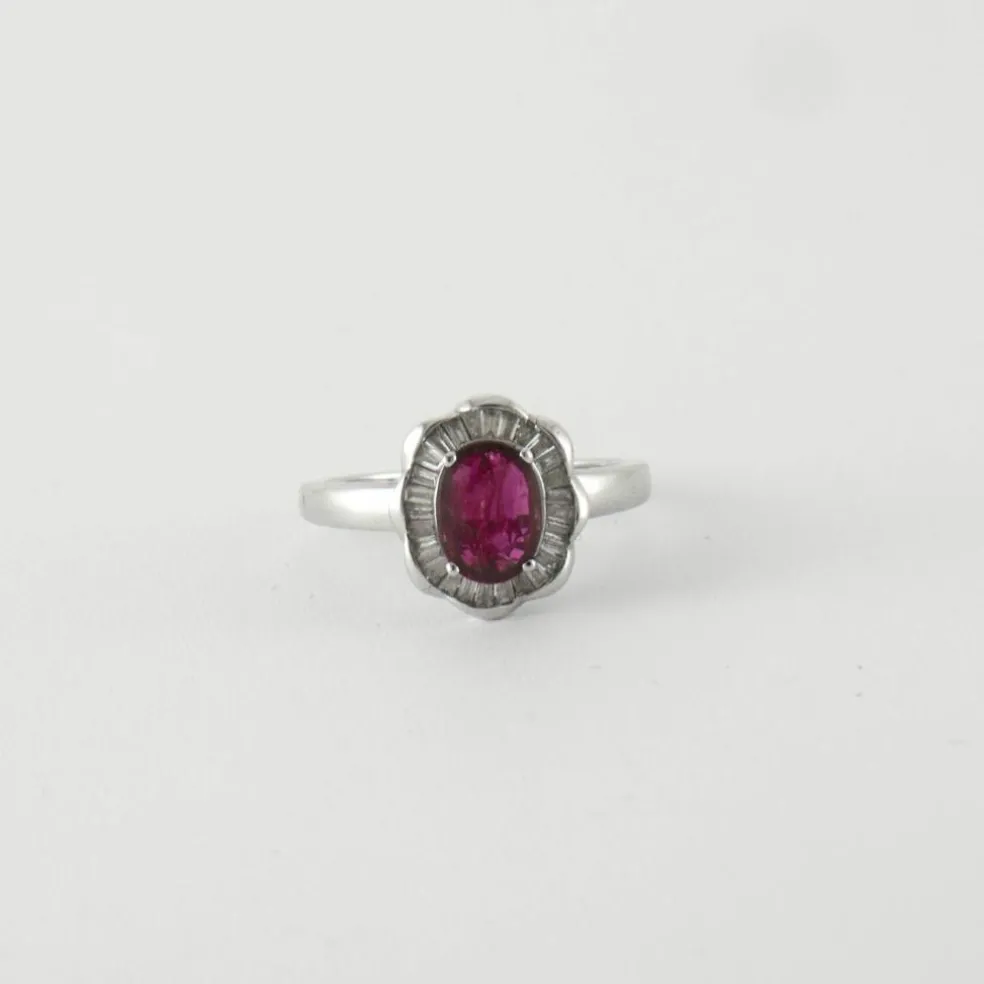 Bague style Marguerite Rubis Diamants
