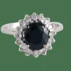 Bague style Marguerite Saphir Diamants