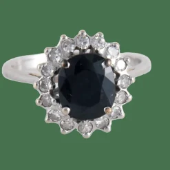 Bague style Marguerite Saphir Diamants